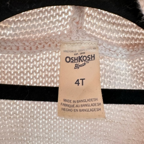 oshkosh B'Gosh pink girl cable knit unicorn feminine dainty button cardigan 4T - Picture 4 of 6